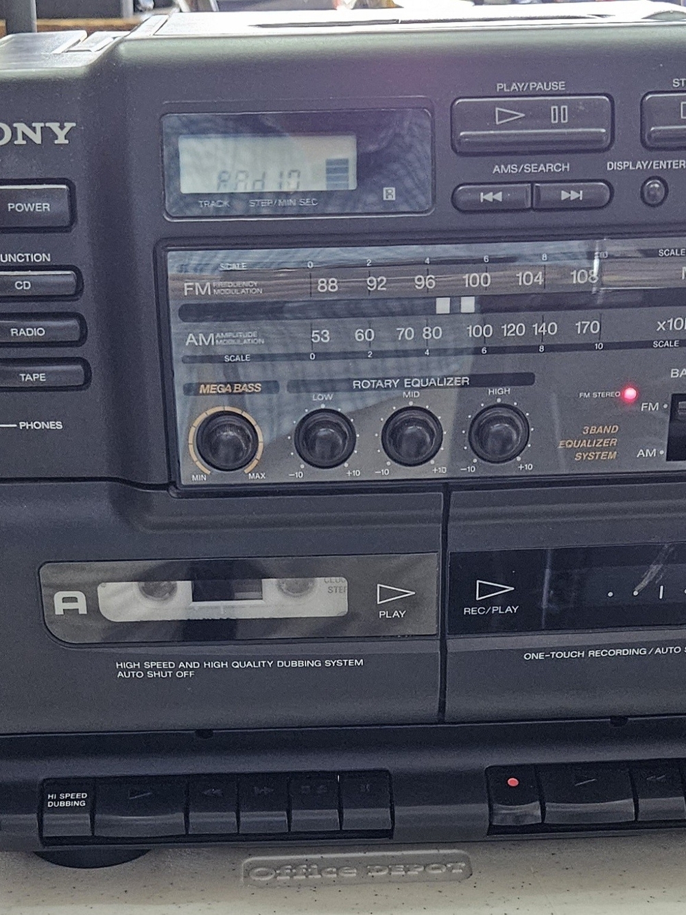 Vintage Sony CFD-545 Boombox - Fully Tested & Working - Mega Bass / CD / Remote